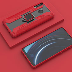 Funda Bumper Silicona y Plastico Mate Carcasa con Magnetico Anillo de dedo Soporte S06 para Samsung Galaxy A40s Rojo