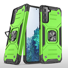 Funda Bumper Silicona y Plastico Mate Carcasa con Magnetico Anillo de dedo Soporte T04 para Samsung Galaxy S23 Plus 5G Menta Verde