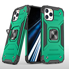 Funda Bumper Silicona y Plastico Mate Carcasa con Magnetico Anillo de dedo Soporte YF1 para Apple iPhone 13 Pro Max Verde