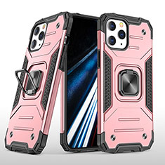Funda Bumper Silicona y Plastico Mate Carcasa con Magnetico Anillo de dedo Soporte YF1 para Apple iPhone 14 Pro Oro Rosa