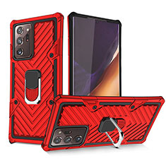 Funda Bumper Silicona y Plastico Mate Carcasa con Magnetico Anillo de dedo Soporte YF1 para Samsung Galaxy Note 20 Ultra 5G Rojo