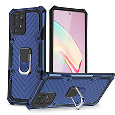 Funda Bumper Silicona y Plastico Mate Carcasa con Magnetico Anillo de dedo Soporte YF1 para Samsung Galaxy S10 Lite Azul