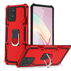 Funda Bumper Silicona y Plastico Mate Carcasa con Magnetico Anillo de dedo Soporte YF1 para Samsung Galaxy S10 Lite Rojo