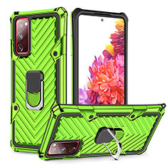 Funda Bumper Silicona y Plastico Mate Carcasa con Magnetico Anillo de dedo Soporte YF1 para Samsung Galaxy S20 FE (2022) 5G Menta Verde