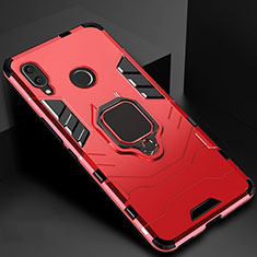 Funda Bumper Silicona y Plastico Mate Carcasa con Magnetico Anillo de dedo Soporte Z01 para Xiaomi Redmi 7 Rojo