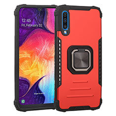 Funda Bumper Silicona y Plastico Mate Carcasa con Magnetico Anillo de dedo Soporte ZJ2 para Samsung Galaxy A30S Rojo