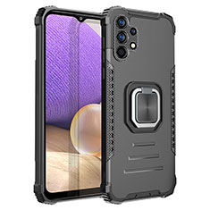 Funda Bumper Silicona y Plastico Mate Carcasa con Magnetico Anillo de dedo Soporte ZJ2 para Samsung Galaxy M32 5G Negro