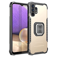 Funda Bumper Silicona y Plastico Mate Carcasa con Magnetico Anillo de dedo Soporte ZJ2 para Samsung Galaxy M32 5G Oro