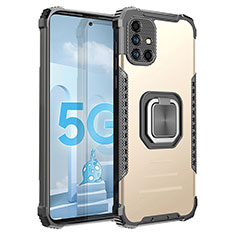 Funda Bumper Silicona y Plastico Mate Carcasa con Magnetico Anillo de dedo Soporte ZJ2 para Samsung Galaxy M40S Oro