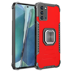Funda Bumper Silicona y Plastico Mate Carcasa con Magnetico Anillo de dedo Soporte ZJ2 para Samsung Galaxy Note 20 5G Rojo
