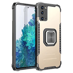 Funda Bumper Silicona y Plastico Mate Carcasa con Magnetico Anillo de dedo Soporte ZJ2 para Samsung Galaxy S20 FE (2022) 5G Oro