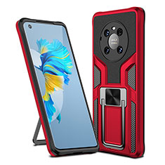 Funda Bumper Silicona y Plastico Mate Carcasa con Magnetico Anillo de dedo Soporte ZL1 para Huawei Mate 40 Rojo