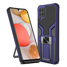 Funda Bumper Silicona y Plastico Mate Carcasa con Magnetico Anillo de dedo Soporte ZL1 para Samsung Galaxy A12 Nacho Azul