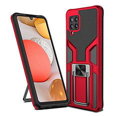 Funda Bumper Silicona y Plastico Mate Carcasa con Magnetico Anillo de dedo Soporte ZL1 para Samsung Galaxy A42 5G Rojo