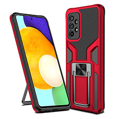 Funda Bumper Silicona y Plastico Mate Carcasa con Magnetico Anillo de dedo Soporte ZL1 para Samsung Galaxy A52 5G Rojo