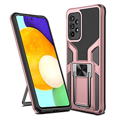 Funda Bumper Silicona y Plastico Mate Carcasa con Magnetico Anillo de dedo Soporte ZL1 para Samsung Galaxy A52s 5G Oro Rosa