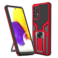 Funda Bumper Silicona y Plastico Mate Carcasa con Magnetico Anillo de dedo Soporte ZL1 para Samsung Galaxy A72 5G Rojo