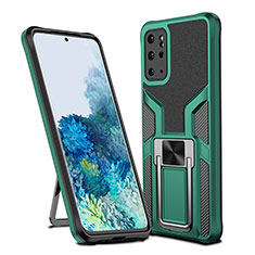 Funda Bumper Silicona y Plastico Mate Carcasa con Magnetico Anillo de dedo Soporte ZL1 para Samsung Galaxy S20 Plus Verde