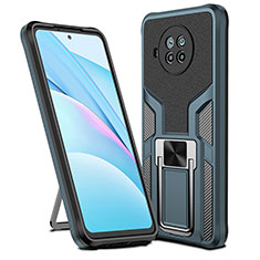 Funda Bumper Silicona y Plastico Mate Carcasa con Magnetico Anillo de dedo Soporte ZL1 para Xiaomi Mi 10i 5G Cian