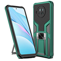 Funda Bumper Silicona y Plastico Mate Carcasa con Magnetico Anillo de dedo Soporte ZL1 para Xiaomi Mi 10i 5G Verde