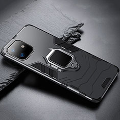 Funda Bumper Silicona y Plastico Mate Carcasa con Magnetico Soporte A01 para Apple iPhone 11 Negro