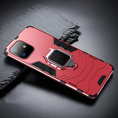 Funda Bumper Silicona y Plastico Mate Carcasa con Magnetico Soporte A01 para Apple iPhone 11 Rojo