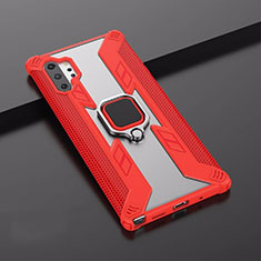 Funda Bumper Silicona y Plastico Mate Carcasa con Magnetico Soporte A02 para Samsung Galaxy Note 10 Plus 5G Rojo