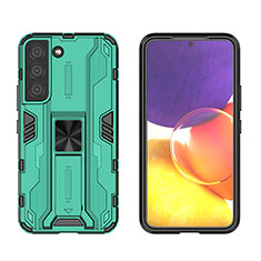 Funda Bumper Silicona y Plastico Mate Carcasa con Magnetico Soporte A03 para Samsung Galaxy S22 Plus 5G Verde