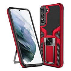 Funda Bumper Silicona y Plastico Mate Carcasa con Magnetico Soporte A05 para Samsung Galaxy S23 Plus 5G Rojo