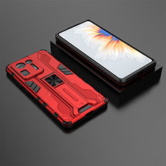 Funda Bumper Silicona y Plastico Mate Carcasa con Magnetico Soporte KC1 para Xiaomi Mi Mix 4 5G Rojo