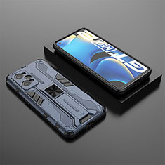 Funda Bumper Silicona y Plastico Mate Carcasa con Magnetico Soporte KC2 para Realme GT Neo 3T 5G Azul