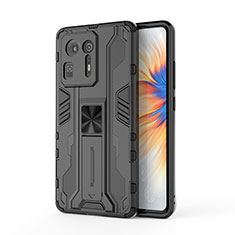 Funda Bumper Silicona y Plastico Mate Carcasa con Magnetico Soporte KC2 para Xiaomi Mi Mix 4 5G Negro