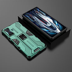 Funda Bumper Silicona y Plastico Mate Carcasa con Magnetico Soporte KC2 para Xiaomi Poco F4 GT 5G Verde