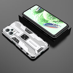 Funda Bumper Silicona y Plastico Mate Carcasa con Magnetico Soporte KC2 para Xiaomi Poco X5 5G Blanco