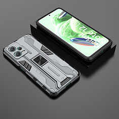 Funda Bumper Silicona y Plastico Mate Carcasa con Magnetico Soporte KC2 para Xiaomi Redmi Note 12 5G Gris