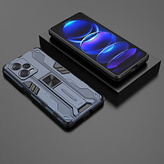 Funda Bumper Silicona y Plastico Mate Carcasa con Magnetico Soporte KC2 para Xiaomi Redmi Note 12 Explorer Azul