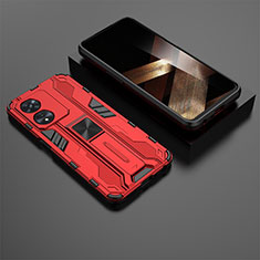 Funda Bumper Silicona y Plastico Mate Carcasa con Magnetico Soporte KC3 para Huawei Honor X5 Plus Rojo