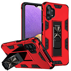 Funda Bumper Silicona y Plastico Mate Carcasa con Magnetico Soporte MQ1 para Samsung Galaxy A32 5G Rojo
