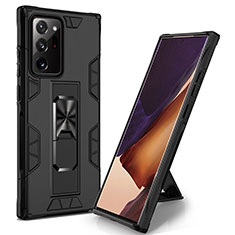 Funda Bumper Silicona y Plastico Mate Carcasa con Magnetico Soporte MQ1 para Samsung Galaxy Note 20 Ultra 5G Negro