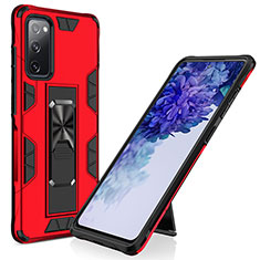 Funda Bumper Silicona y Plastico Mate Carcasa con Magnetico Soporte MQ1 para Samsung Galaxy S20 FE 5G Rojo