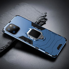 Funda Bumper Silicona y Plastico Mate Carcasa con Magnetico Soporte para Apple iPhone 11 Pro Max Azul