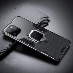 Funda Bumper Silicona y Plastico Mate Carcasa con Magnetico Soporte para Apple iPhone 11 Pro Max Negro