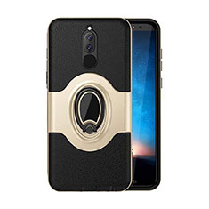 Funda Bumper Silicona y Plastico Mate Carcasa con Magnetico Soporte para Huawei Nova 2i Oro