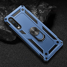 Funda Bumper Silicona y Plastico Mate Carcasa con Magnetico Soporte para Huawei P30 Azul