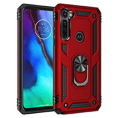 Funda Bumper Silicona y Plastico Mate Carcasa con Magnetico Soporte para Motorola Moto G Pro Rojo