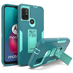 Funda Bumper Silicona y Plastico Mate Carcasa con Magnetico Soporte para Motorola Moto G30 Verde