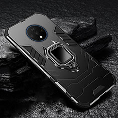 Funda Bumper Silicona y Plastico Mate Carcasa con Magnetico Soporte para OnePlus 7T Negro