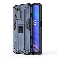 Funda Bumper Silicona y Plastico Mate Carcasa con Magnetico Soporte para Oppo K9S 5G Azul