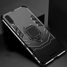 Funda Bumper Silicona y Plastico Mate Carcasa con Magnetico Soporte para Samsung Galaxy A70 Negro