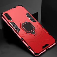 Funda Bumper Silicona y Plastico Mate Carcasa con Magnetico Soporte para Samsung Galaxy A90 5G Rojo